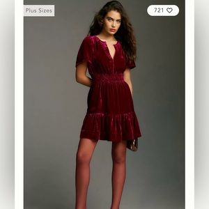Anthropologie Somerset mini velvet dress XSP sold out online
